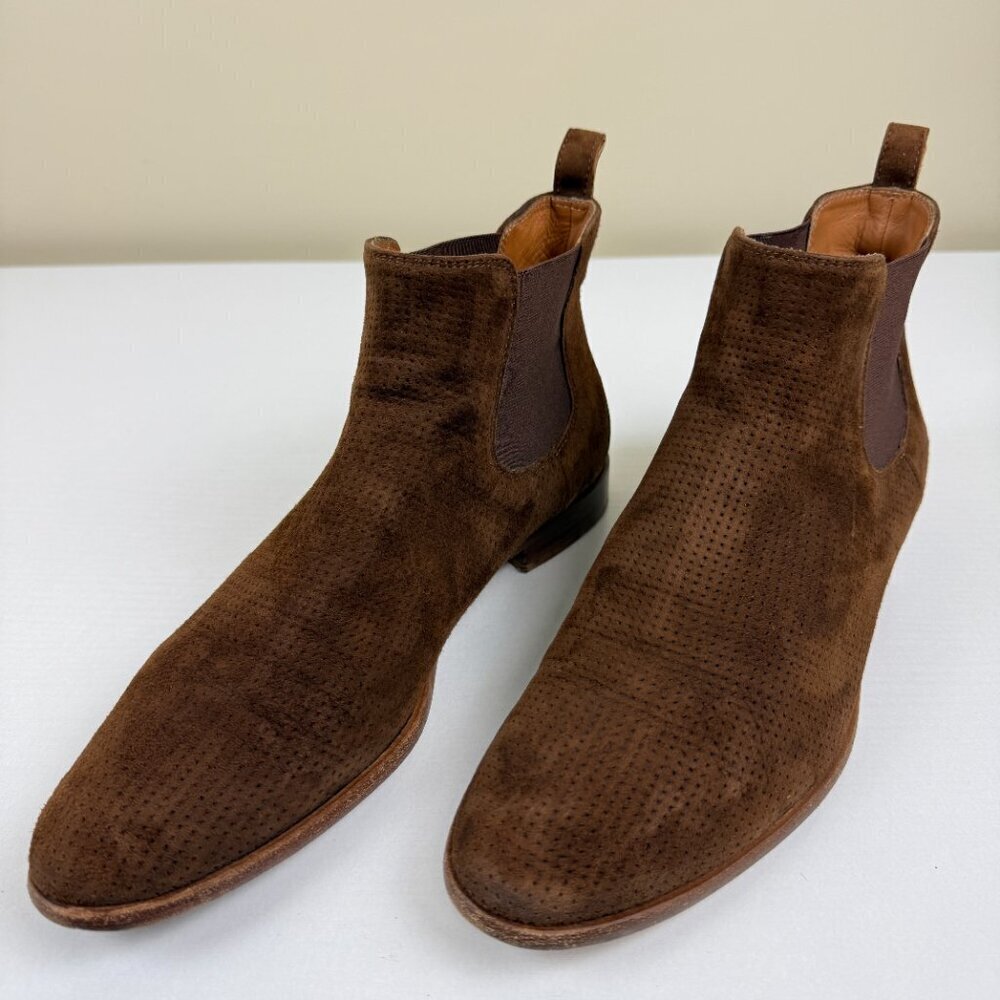 M. Gemi Amico Hickory Brown Pull Slip On Almond Toe Ankle Boots